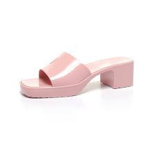 Luxury Sandals Women Shoes Slipper PVC Outdoor High Heel Slipper Jelly Sandal Fashion Women's rubber slide sandal